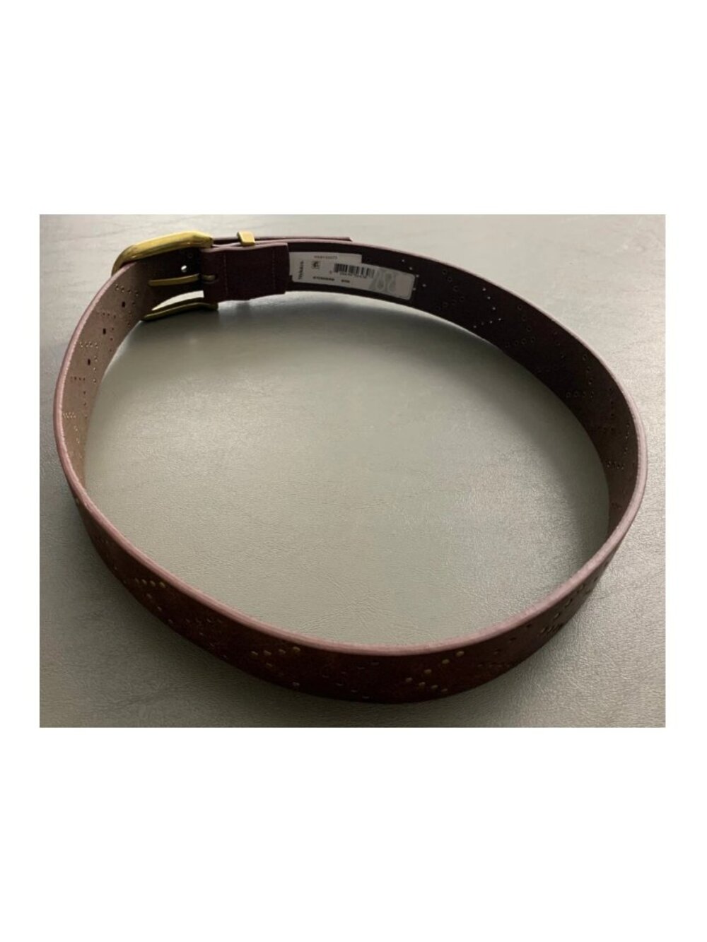 Style & Co. Women's Chevron Stud Faux Leather Pant Belt, Brown, Small - Picture 3 of 5